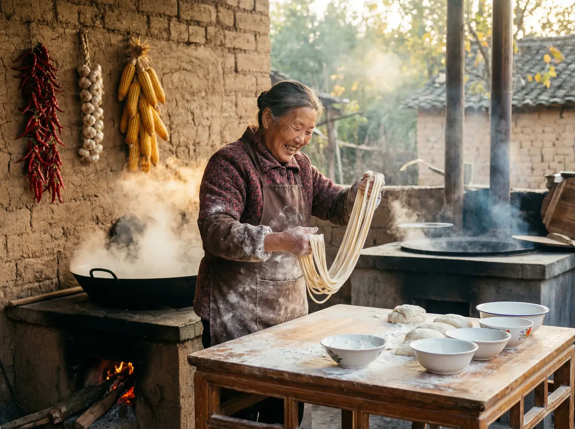 农家大嫂手擀面 - 相对湿度肉车第八 乡村美食
